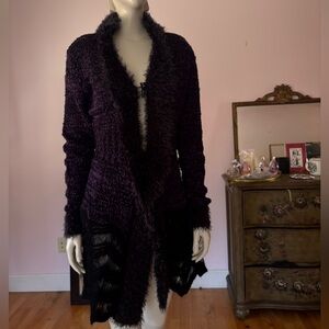 Women's Purple Fuzzy Sweater